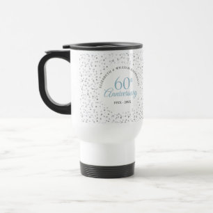 Mug De Voyage Confetti des Coeurs du 60e anniversaire du Diamant