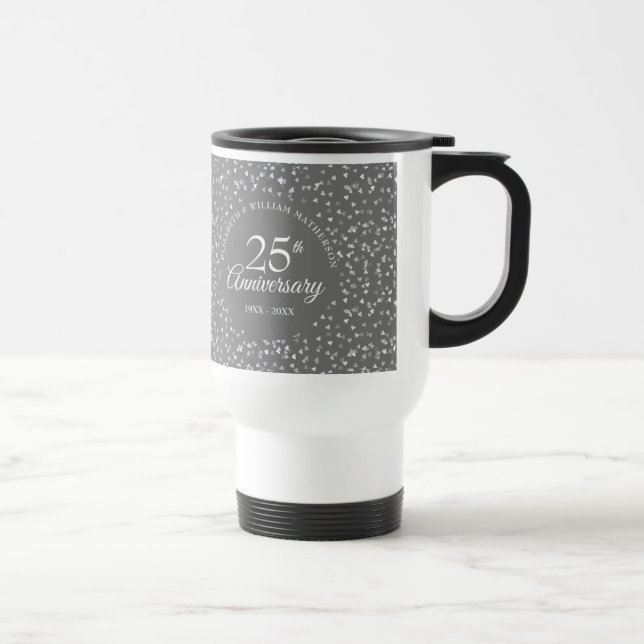Mug De Voyage Confetti du 25e anniversaire du Mariage (Droite)