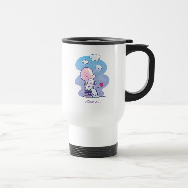 Mug De Voyage Confort et sécurité | Charlie & Snoopy Hug (Droite)