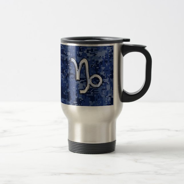 Mug De Voyage Connexion Zodiac Capricorne sur Camouflage numériq (Droit)