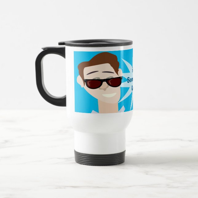 Mug De Voyage Cool Guy Moyenne Joe Fun Caractère Art (Gauche)