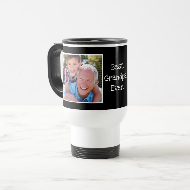 Mug De Voyage Cool Meilleur grand-père Jamais Photo Personnalisé (Devant gauche)