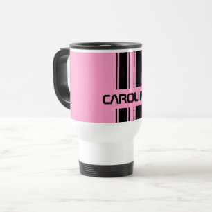 Mug De Voyage Cool personnalisé mignon rose noir course automobi
