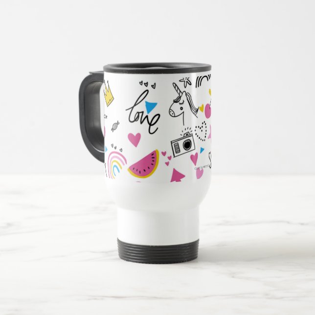 Mug De Voyage Cool unique Ado tendance filles Motif illustrées (Devant gauche)