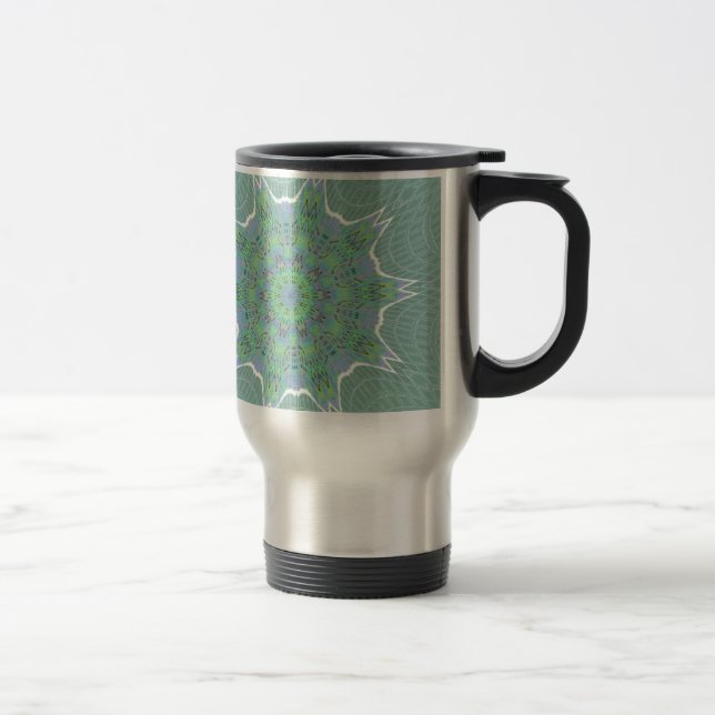 Mug De Voyage Cool vert motif floral (Droit)