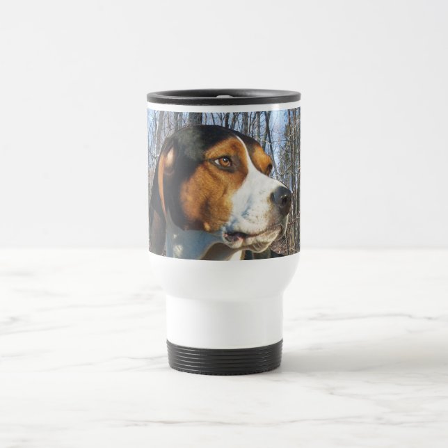 Mug De Voyage Coonhound de marcheur de Treeing en bois (Centre)
