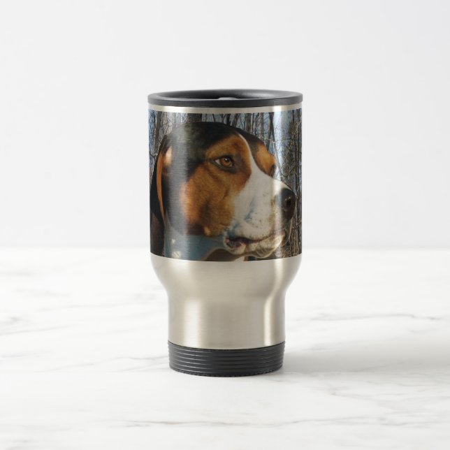 Mug De Voyage Coonhound de marcheur de Treeing en bois (Centre)