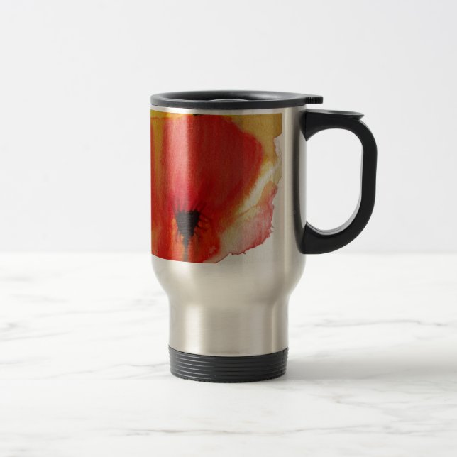 Mug De Voyage Coquelicots aquarelle moderne art floral (Droit)