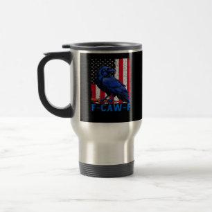 Mug De Voyage Corbeau drôle F-Caw-F minimaliste propre