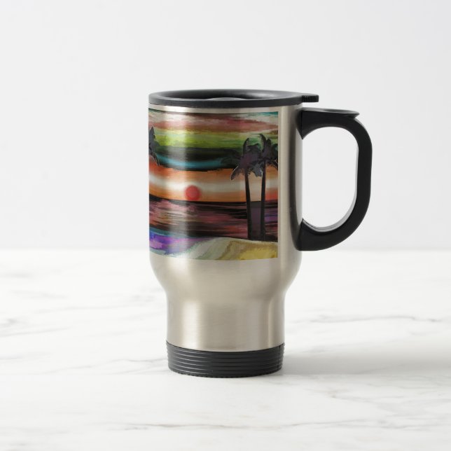 Mug De Voyage Coucher du soleil de plage (Droit)