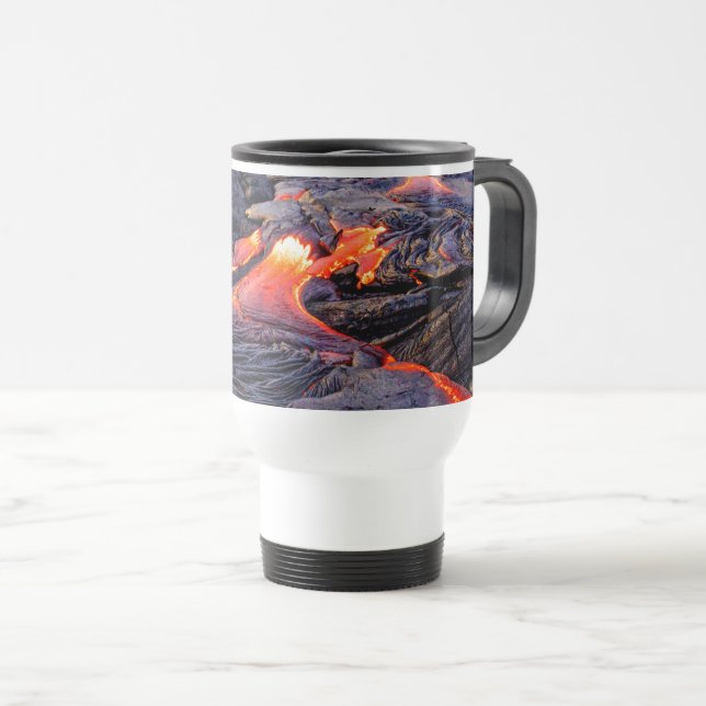 Mug De Voyage Coulée de lave de basalte hawaïen (Devant droit)
