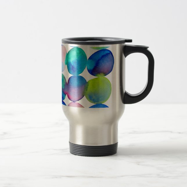 Mug De Voyage Couleur cool bleu aquarelle art abstrait (Droit)