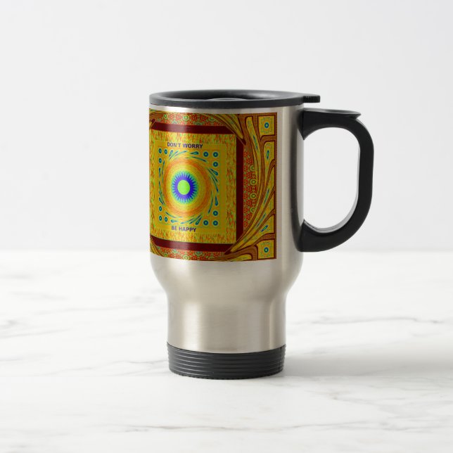 Mug De Voyage Couleur traditionnelle rouge or (Droit)