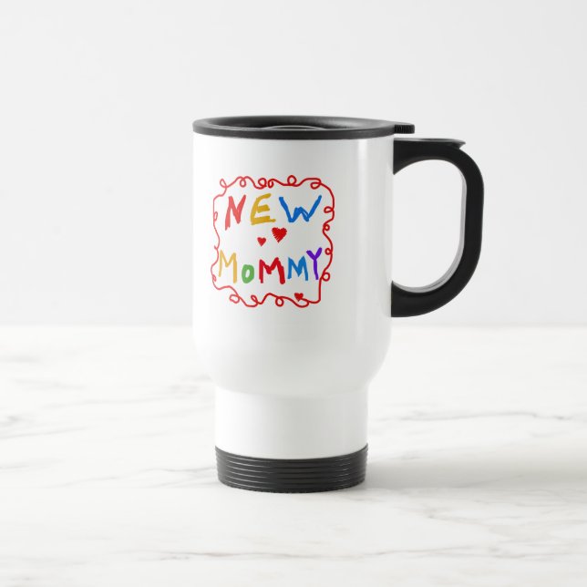 Mug De Voyage Couleurs primaires Texte Nouveaux T-shirts maman (Droite)