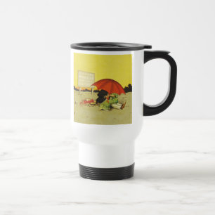 Mug De Voyage Couple romantique vintage s'embrassant sous un par