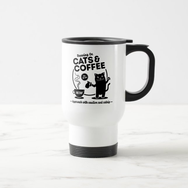 Mug De Voyage Courir sur les chats et la boue de voyage de café (Droite)