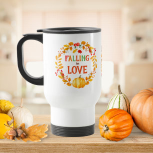 Mug De Voyage Couronne de feuilles d'automne Citrouille Tomber a