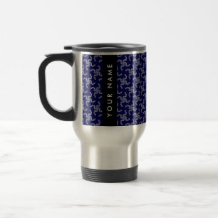 Mug De Voyage Couronne de Noël, Bleue, Votre nom, Personnaliser