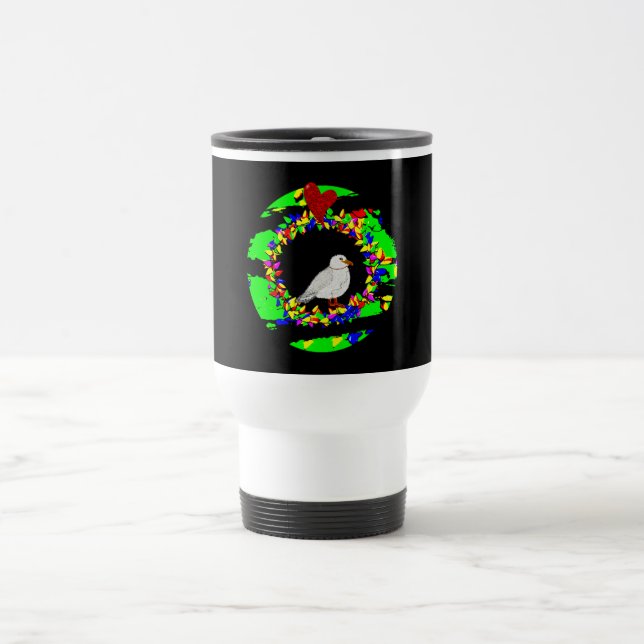 Mug De Voyage Couronne de Noël Punk Seagull (Centre)
