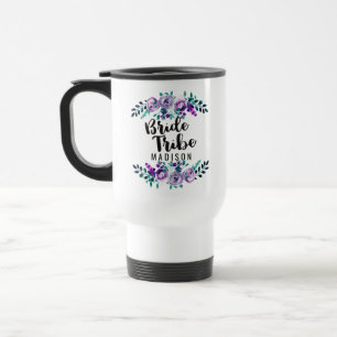 Mug De Voyage Couronne florale de mariage de la mariée tribu Men