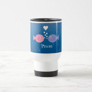 Mug De Voyage Coutume mignonne de poissons de Poissons de bande