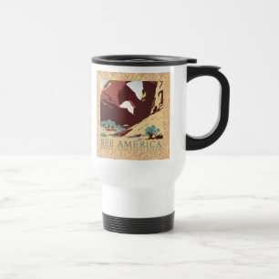 Mug De Voyage Cow-boy Désert Vintage Western Chevaux 