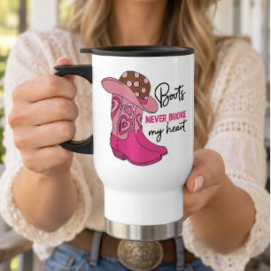 Mug De Voyage Cowgirl occidentale Bottes roses de country line d