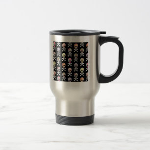 Mug De Voyage Crâne à calbones de la fête des morts mexicaine