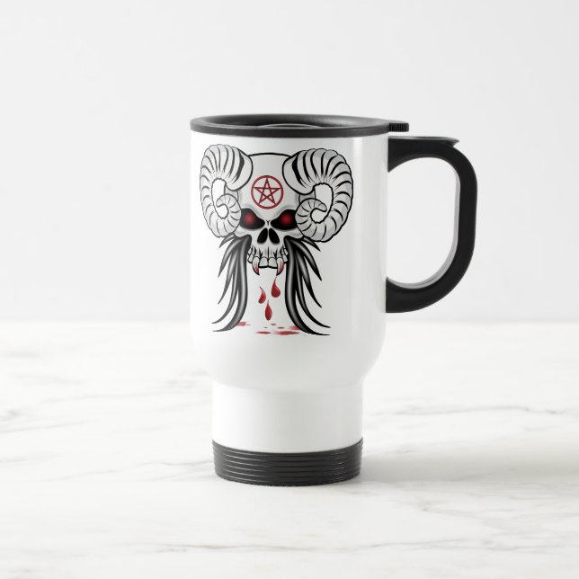 Mug De Voyage Crâne à cornes de bélier (Droite)