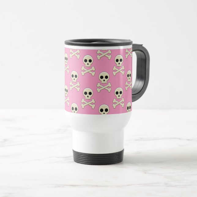 Mug De Voyage Crâne avec os (Devant droit)
