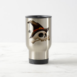 Mug De Voyage Crâne de Halloween avec le casquette d'os et de
