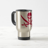 Crâne et épées de Crimson Drapeau pirate de Calico