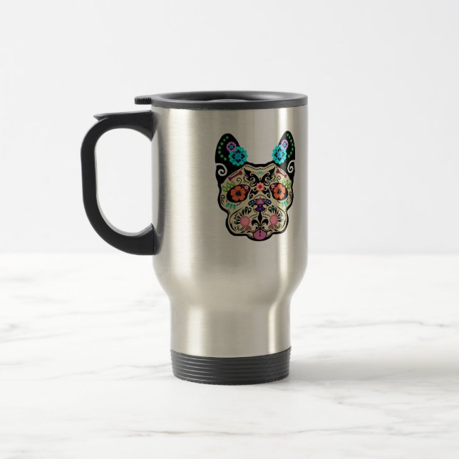 Mug De Voyage Crâne Frenchie de sucre (Gauche)