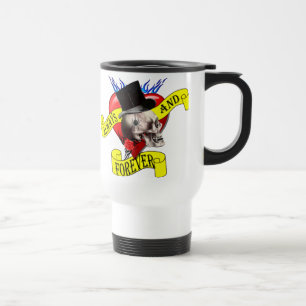 Mug De Voyage Crâne gothique romantique, Valentines amour coeur
