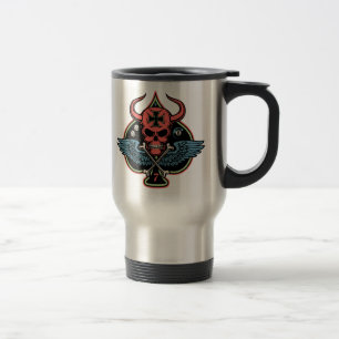 Mug De Voyage Crâne maltais à ailes chanceux de diable des