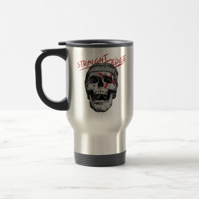 Mug De Voyage Crâne Straight Edge (Gauche)