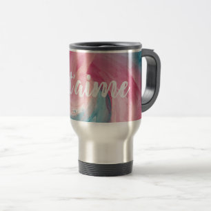 Mug De Voyage Cravate-teinture rose et bleu Peinture d'aquarelle