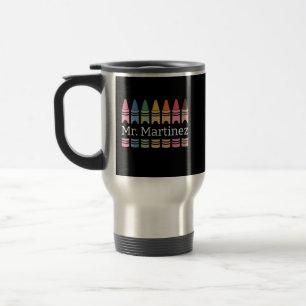 Mug De Voyage Crayon Personnalisé Nom de l'Enseignant Retour à l