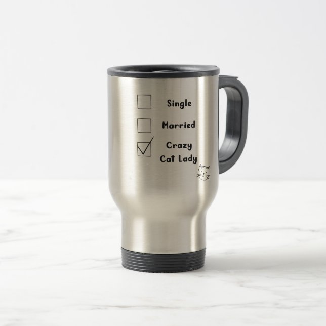 Mug De Voyage Crazy Cat Lady Cat Maman Cadeau (Devant droit)