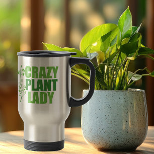 Mug De Voyage Crazy Plante Lady Cute Green Botaniste