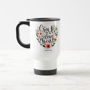 Mug De Voyage Crée en Moi un cœur pur floral