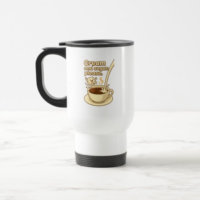 Mug De Voyage Crème et sucre S'il vous plaît Premium Tumbler the (Gauche)