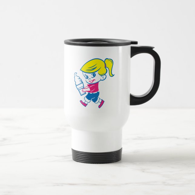 Mug De Voyage Crème glacée Fille Café Voyage Mug (Droite)