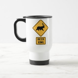 Mug De Voyage Croisement de bière de cerfs communs d'ours