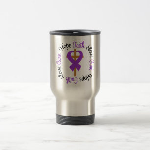Mug De Voyage Croix d'amour d'espoir de foi d'épilepsie
