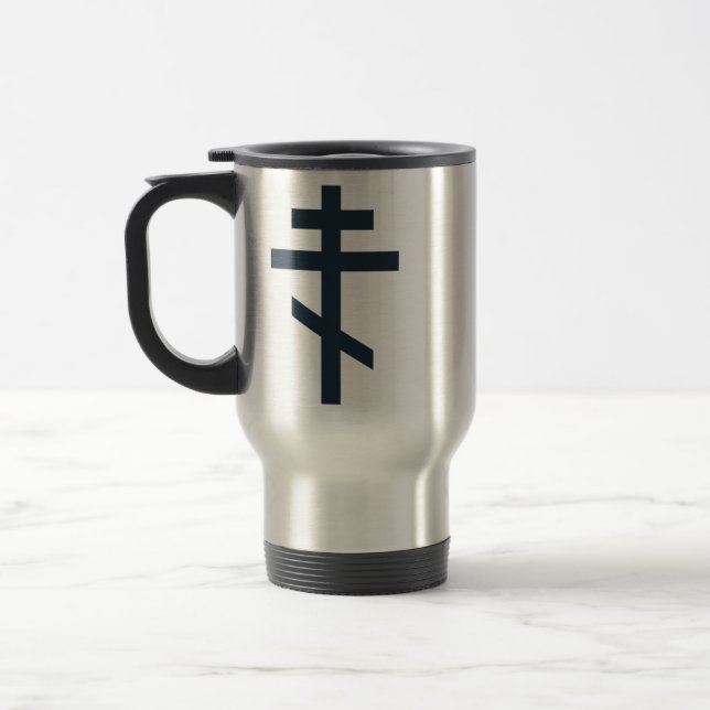 Mug De Voyage Croix orthodoxe à huit pointes, art dévotionnel sa (Gauche)