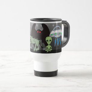 Mug De Voyage Cryptid, OVNI, Big Foot, Chupacabra, Alien Mothman