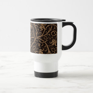 Mug De Voyage Cuir à outils Brown Art Nouveau Floral