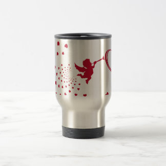 Mug de voyage Cupidon & coeurs mignon