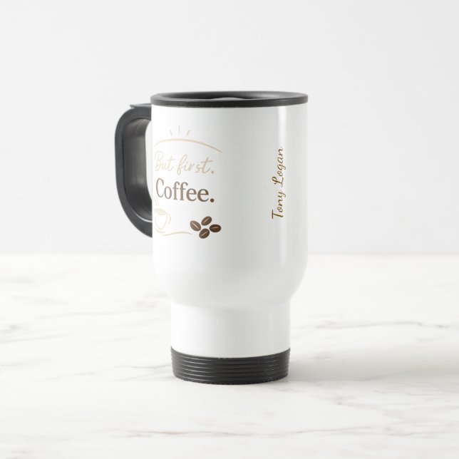 Mug De Voyage Custom Name Minimalist (Devant gauche)